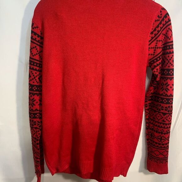 No Boundaries Ruby Red Wreath Plush Reindeer Ugly Sweater 3D - Picture 13 of 13